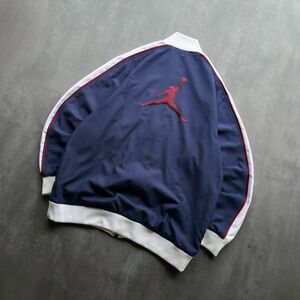 Nike Jordan Track Jacket Navy White Full Zip Mens Large Vintage Style